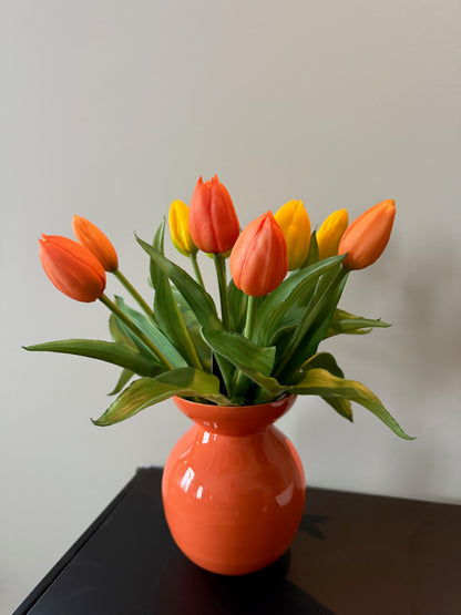 JOLIE Vase – Papaya-Orange – Metall – 13 x 14 cm