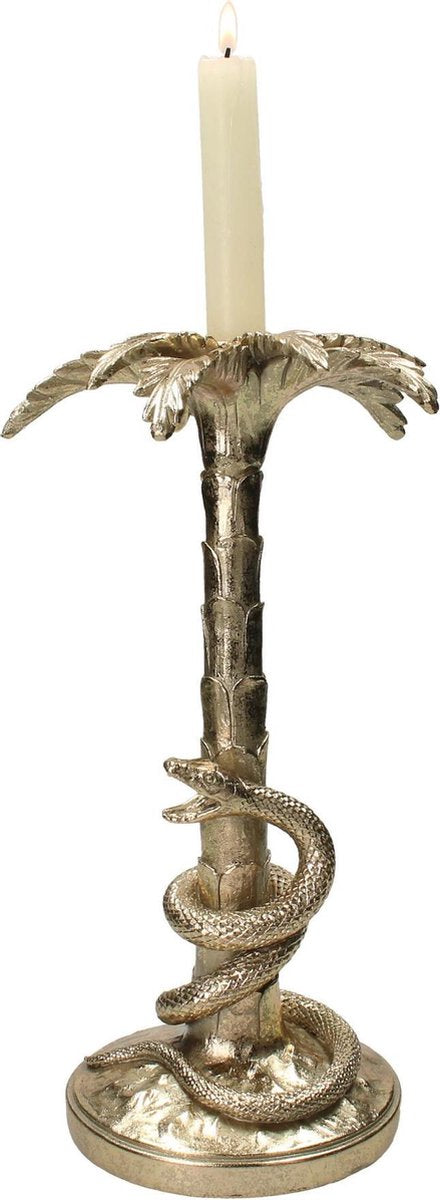 Kerzenständer Schlange Champagnerfarbe Palme 31 cm