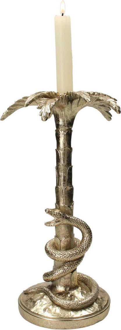 Kerzenständer Schlange Champagnerfarbe Palme 31 cm