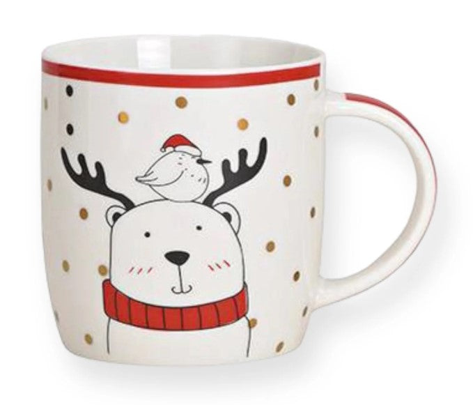 Weihnachtsbecher Bär – Geweih &amp; Vogel 350 ml