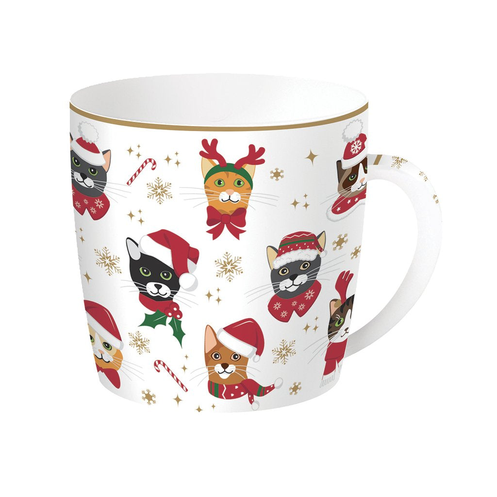 Weihnachtsgeschenk Katzen – Dose mit Tasse 350 ml