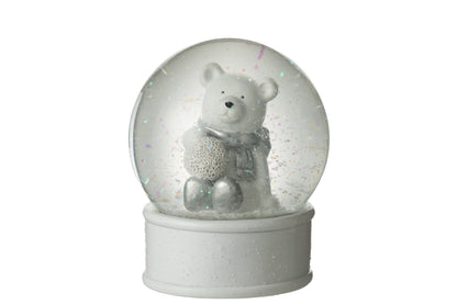 Schneekugel Eisbär mit Dachs