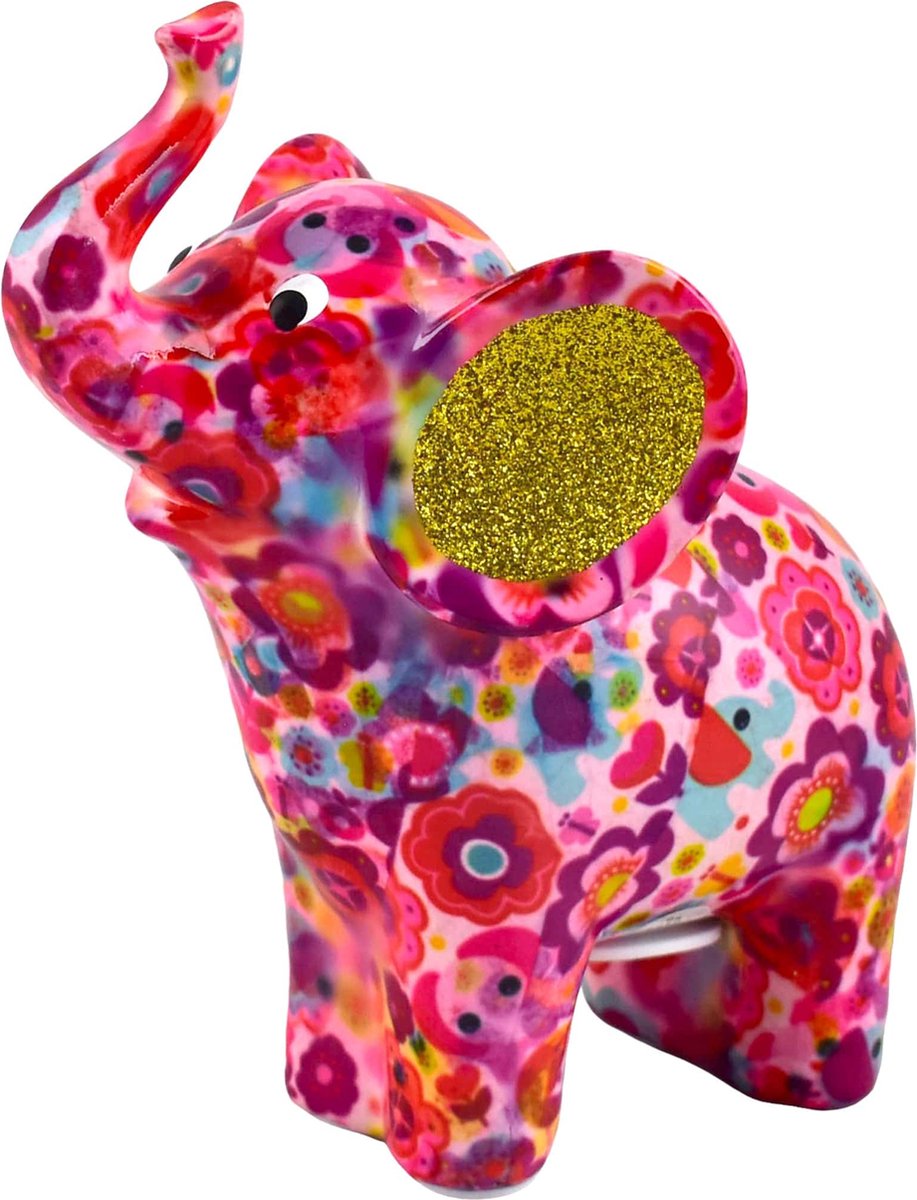 Darcy de Olifant – Spaarpot Roze Bloemenprint