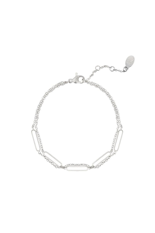 Zilveren armband met schakels – stainless steel minimalistische damesarmband – Krokomingo