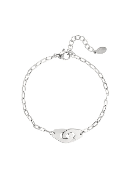 Zilveren armband met gesloten schakelsluiting – stainless steel damesarmband – Krokomingo