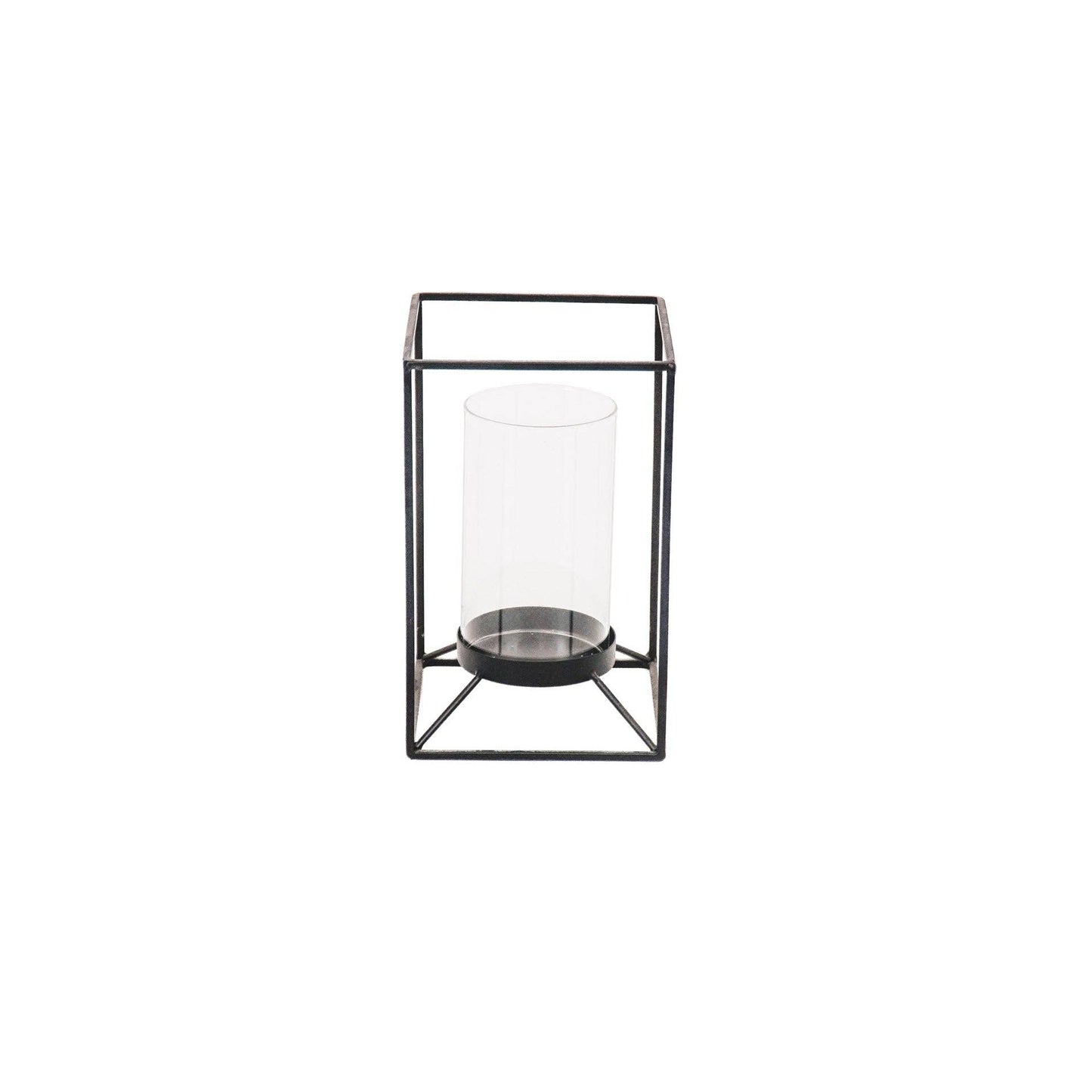 Glazen Windlicht – Metaal & Glas – 20 cm