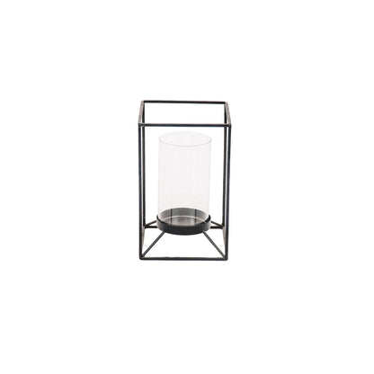 Glazen Windlicht – Metaal & Glas – 20 cm