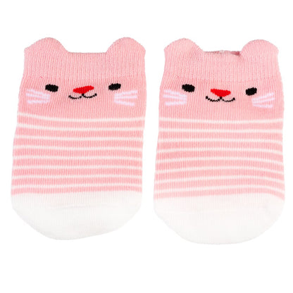 Babysocken Cookie die Katze – Rosa (0–3 Monate)