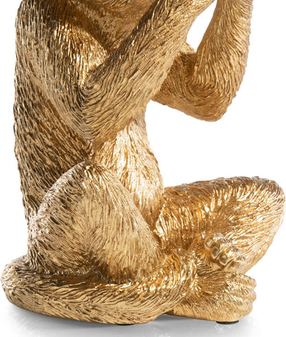 Beeld Aap ‘No Speak’ Goud – 14 x 14 x 20 cm – Coco Maison