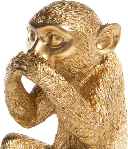 Beeld Aap ‘No Speak’ Goud – 14 x 14 x 20 cm – Coco Maison