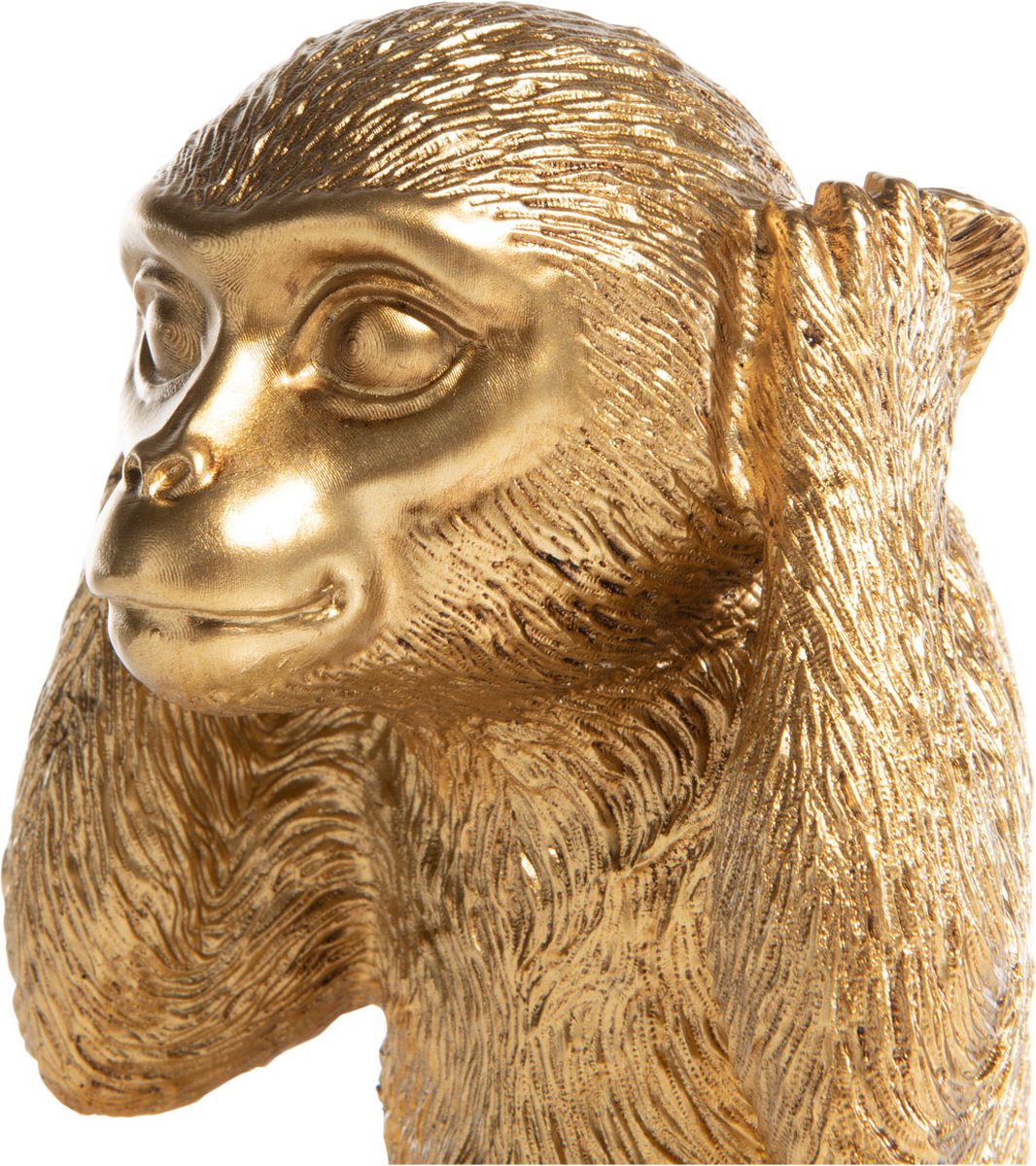 Beeld Aap ‘No Hear’ Goud – 14 x 14 x 20 cm  – Coco Maison