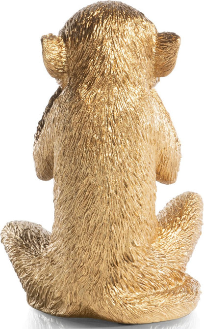 Beeld Aap ‘No Speak’ Goud – 14 x 14 x 20 cm – Coco Maison