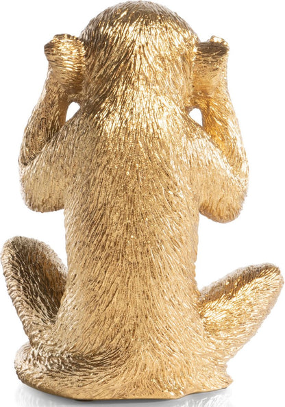 Beeld Aap ‘No Hear’ Goud – 14 x 14 x 20 cm  – Coco Maison