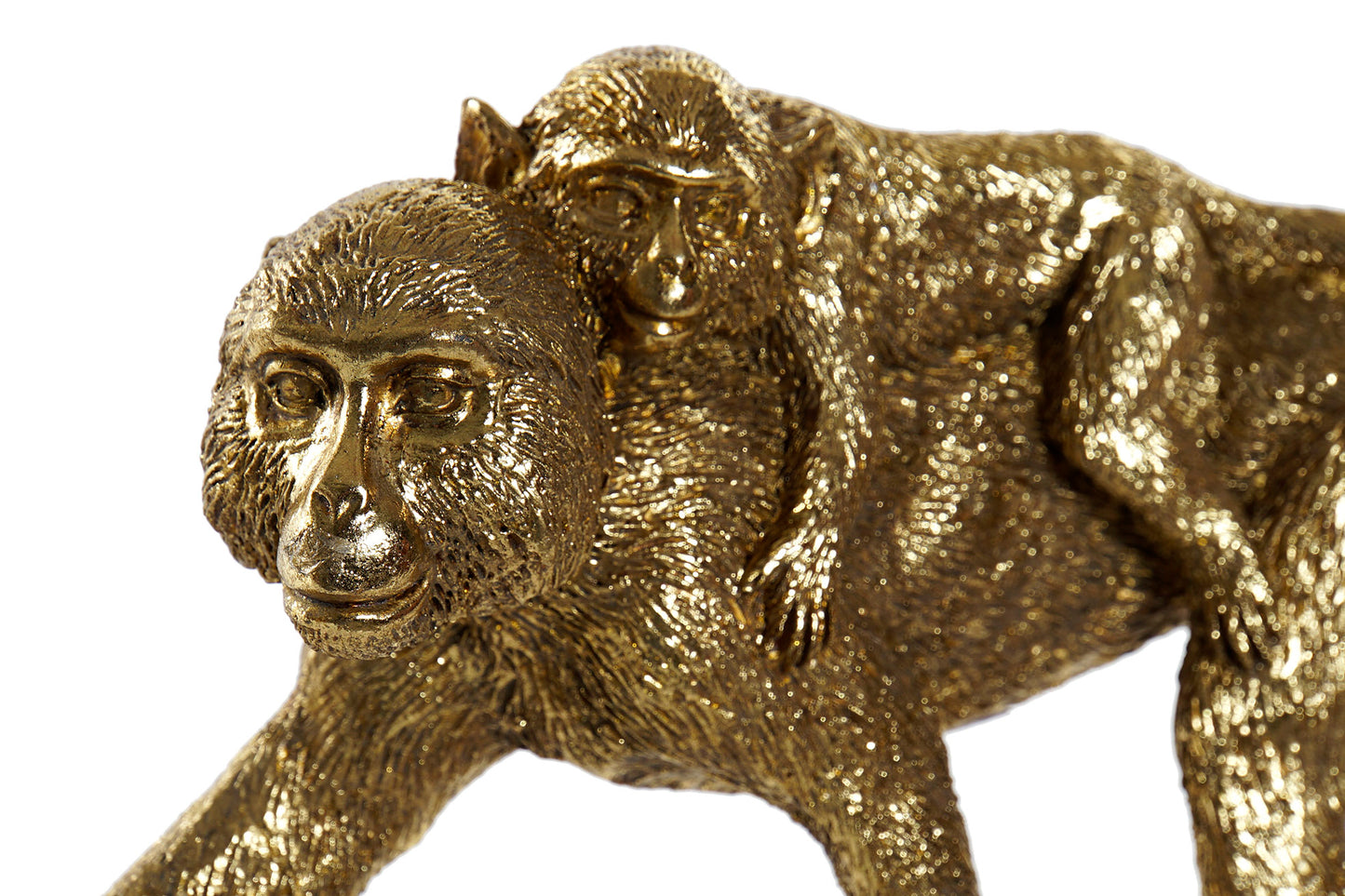 Goldener Affe mit Baby – 12 cm hoch – Stilvoller Dschungel-Look