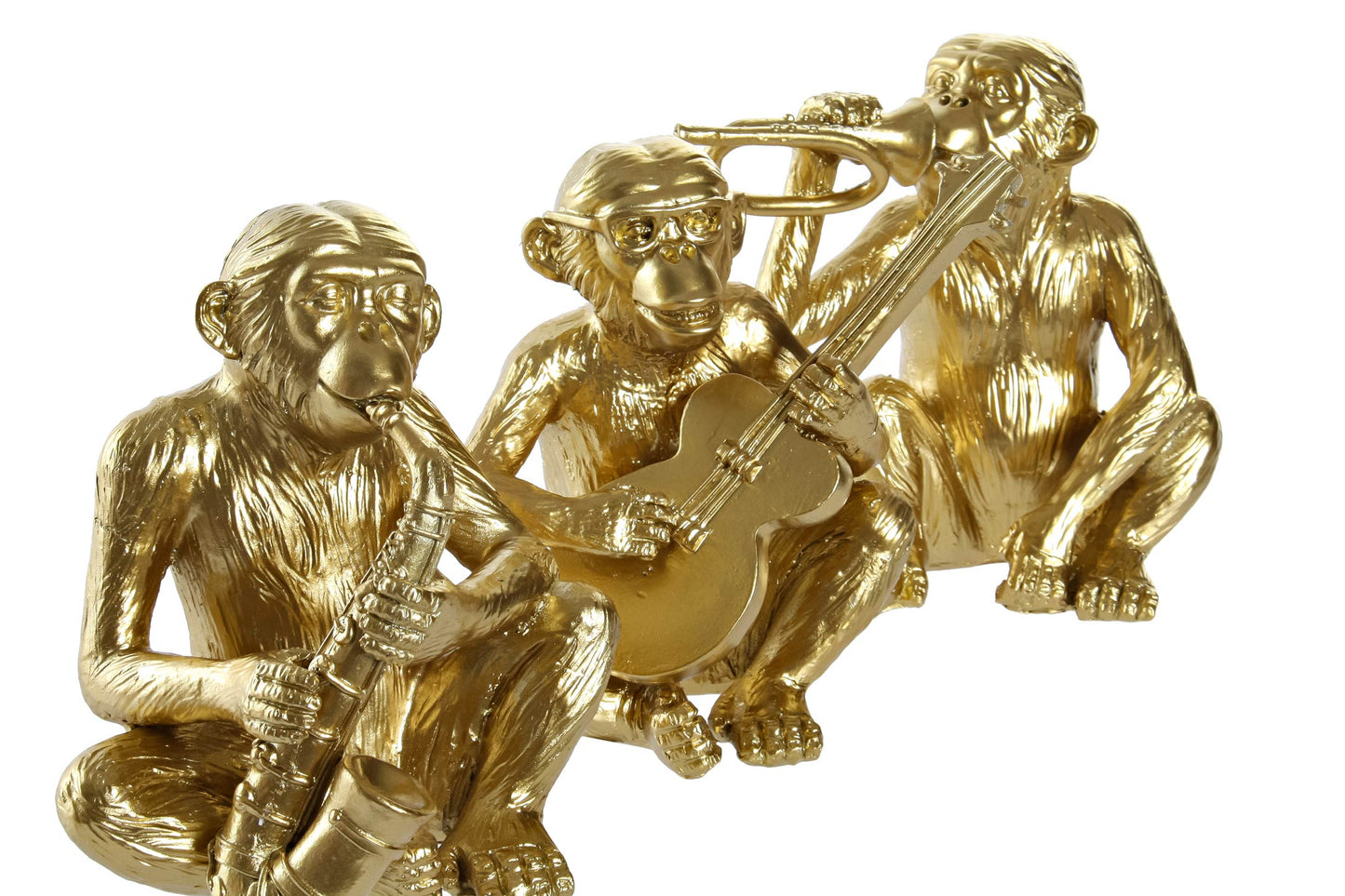 Muzikale Aap Beeldje – Goudkleurig – Gitaar, Trompet of Saxofoon
