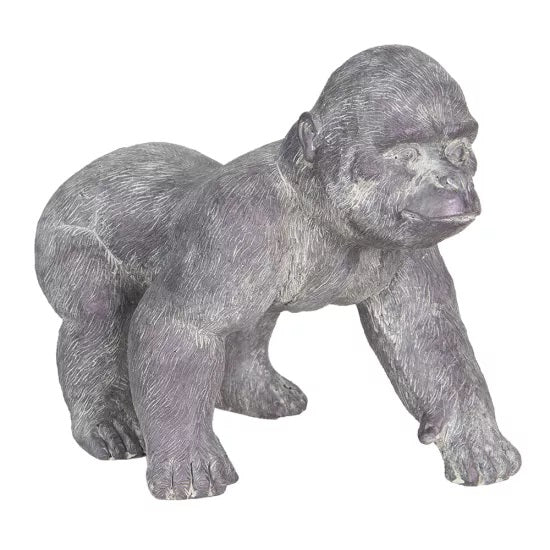 Gorilla-Statue in Grau-Lila-Tönen – Cool &amp; Stylisch