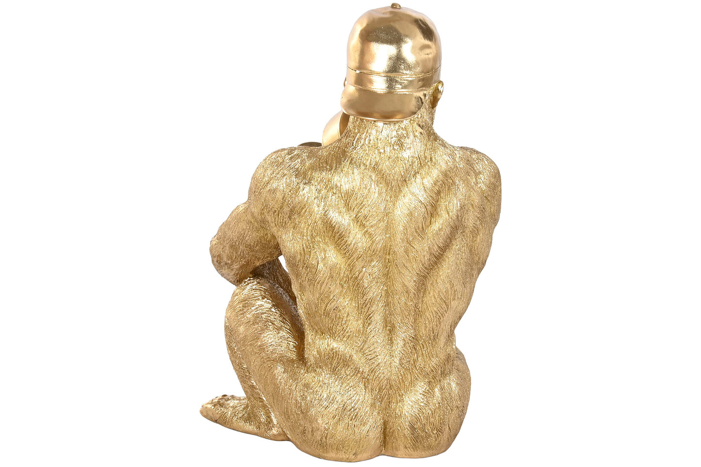 XL Beeld Gorilla Bodybuilder – Goudkleurig – 61,5 cm Hoog