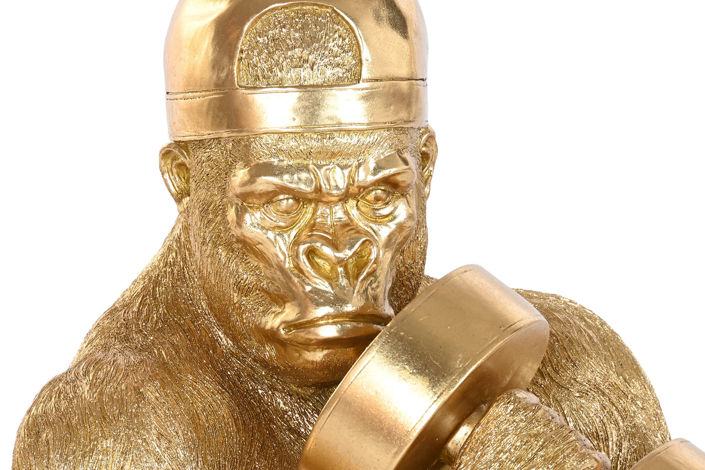 XL Beeld Gorilla Bodybuilder – Goudkleurig – 61,5 cm Hoog