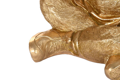 XL Beeld Gorilla met Basketbal – Goudkleurig – 60,5 cm Hoog