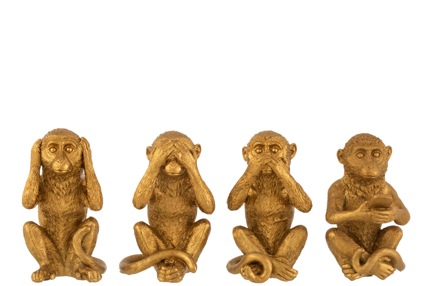 Goldene Affenfiguren – Nichts hören, sehen, sagen &amp; Mobil