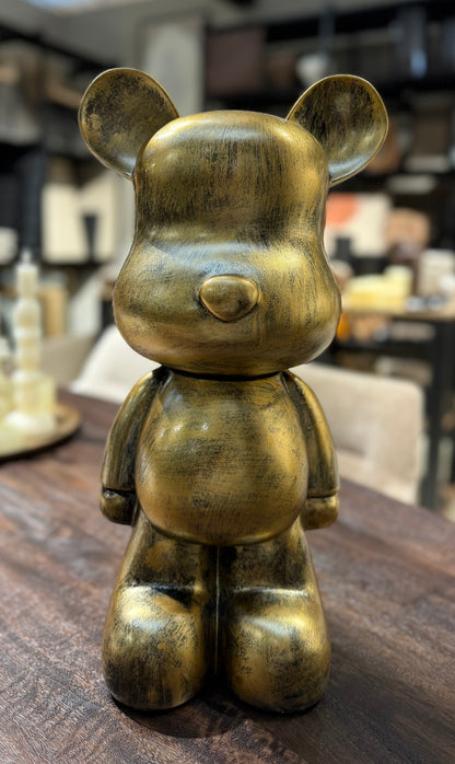 Gouden beer beeld 48 cm – moderne dieren woondecoratie