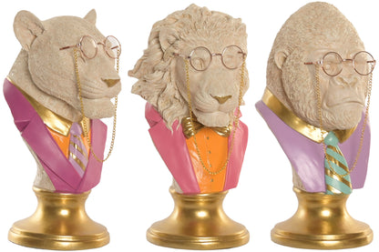 dierenbeeld met bril luxe kleurrijk goud decoratie