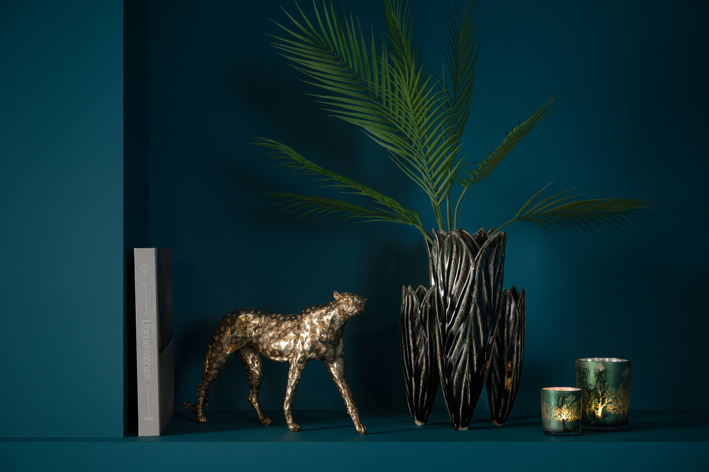 Cheetah Beeld Goud J-Line – 43 cm