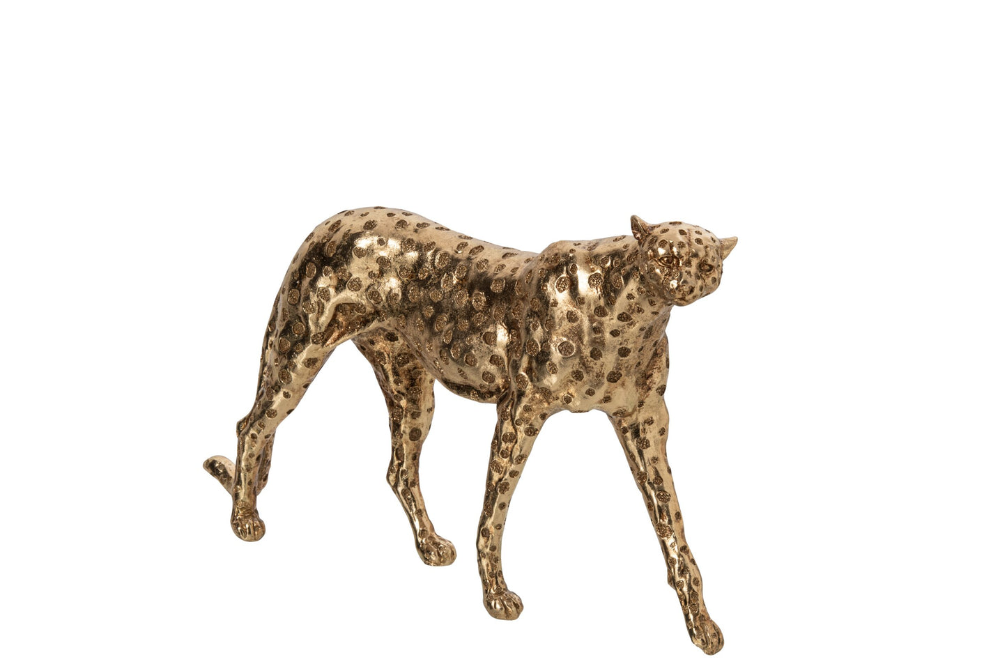Gouden cheetah beeld van J-Line 43 cm met gevlekte details