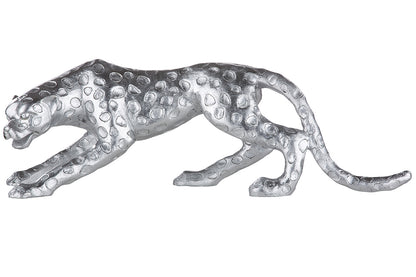 Zilveren Cheetah Beeld | Luxe Dierendecoratie Eyecatcher