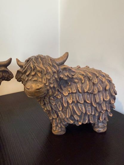 Decoratief Beeld Schotse Hooglanders – Set van 2 – 18,5 cm