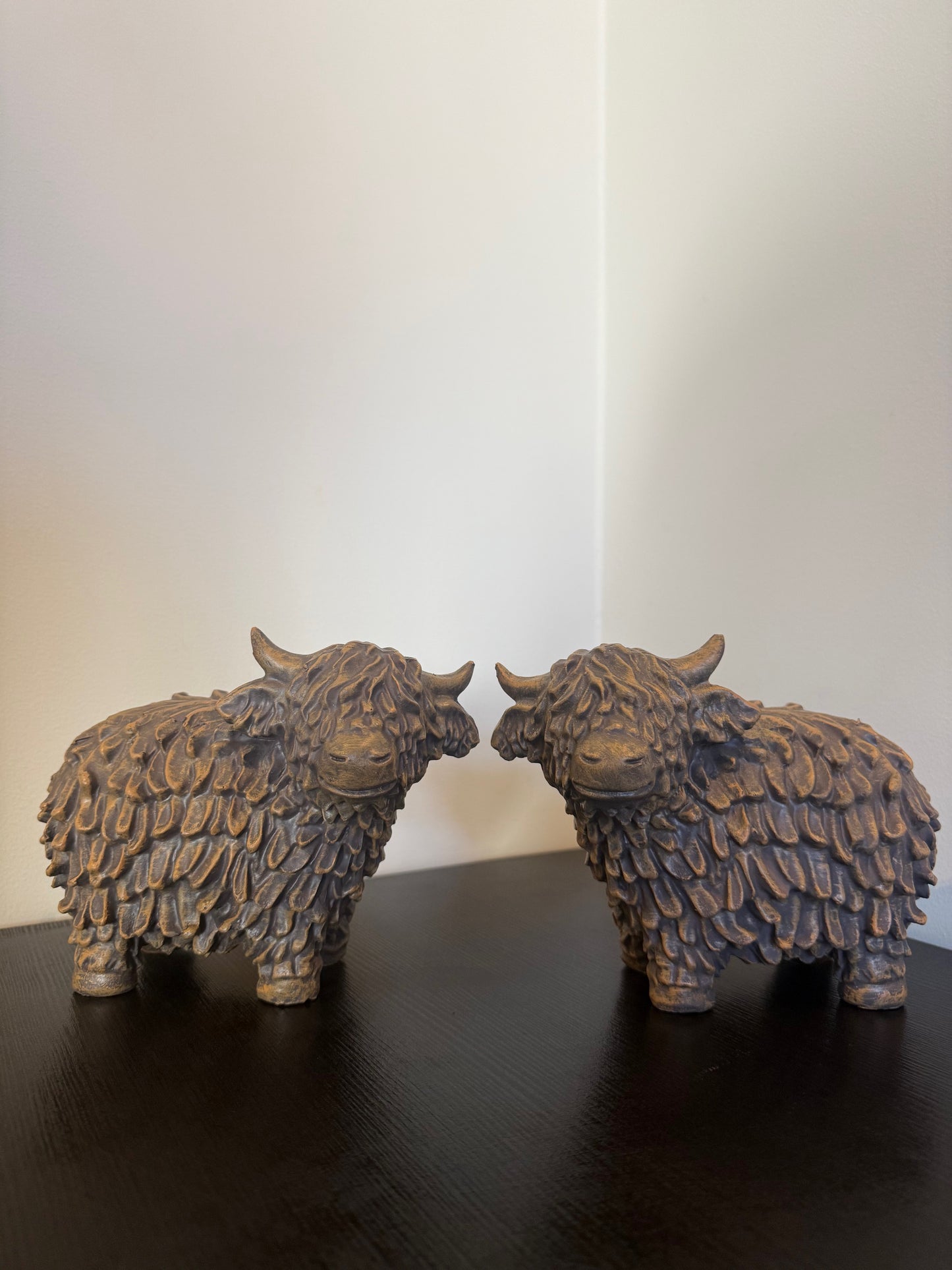 Decoratief beeld Schotse hooglanders set van 2 landelijk