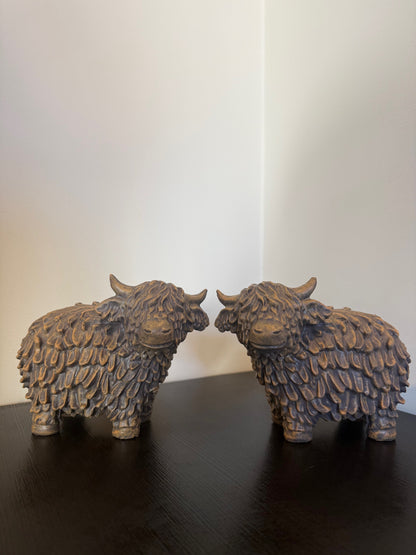 Decoratief beeld Schotse hooglanders set van 2 landelijk