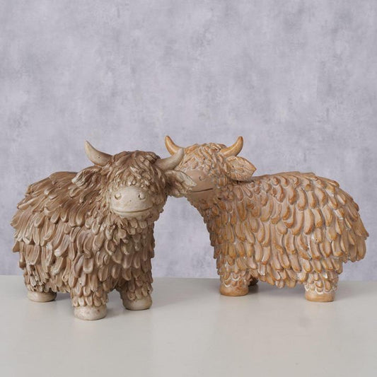 Hooglander Beeldje – Rustieke Decoratie – 16 cm