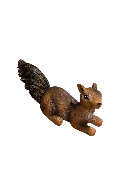 Bruin eekhoorn beeld van polystone – herfstdecoratie 18 cm