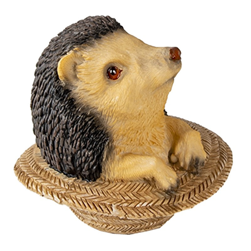 Igel-Figur im Körbchen Braun – Clayre & Eef 9 cm