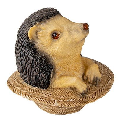 Igel-Figur im Körbchen Braun – Clayre & Eef 9 cm