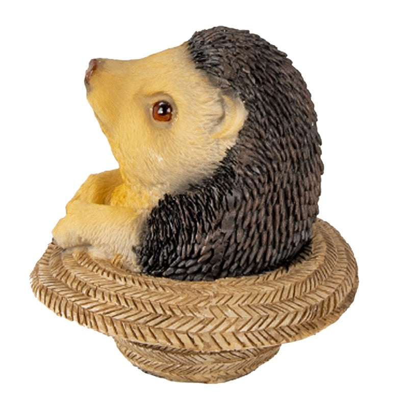 Igel-Figur im Körbchen Braun – Clayre & Eef 9 cm
