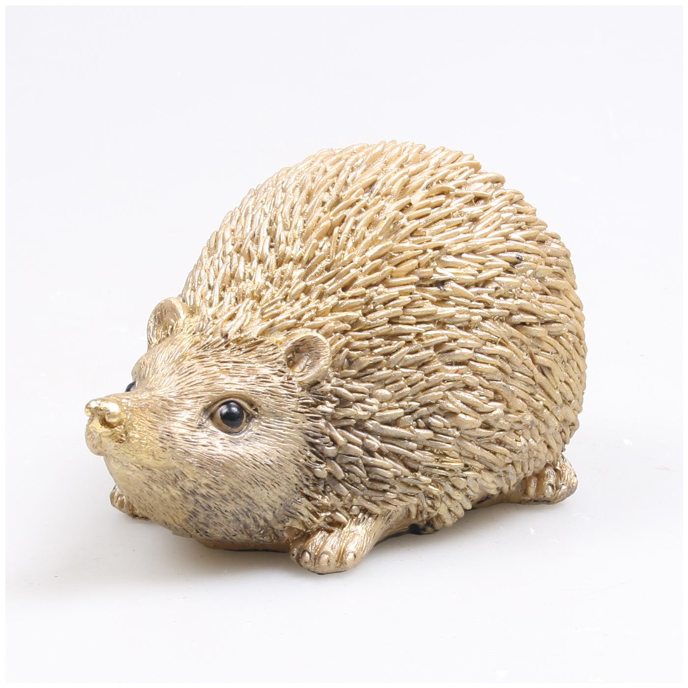 Gouden egel van polystone uit set van 2 decoratieve egels