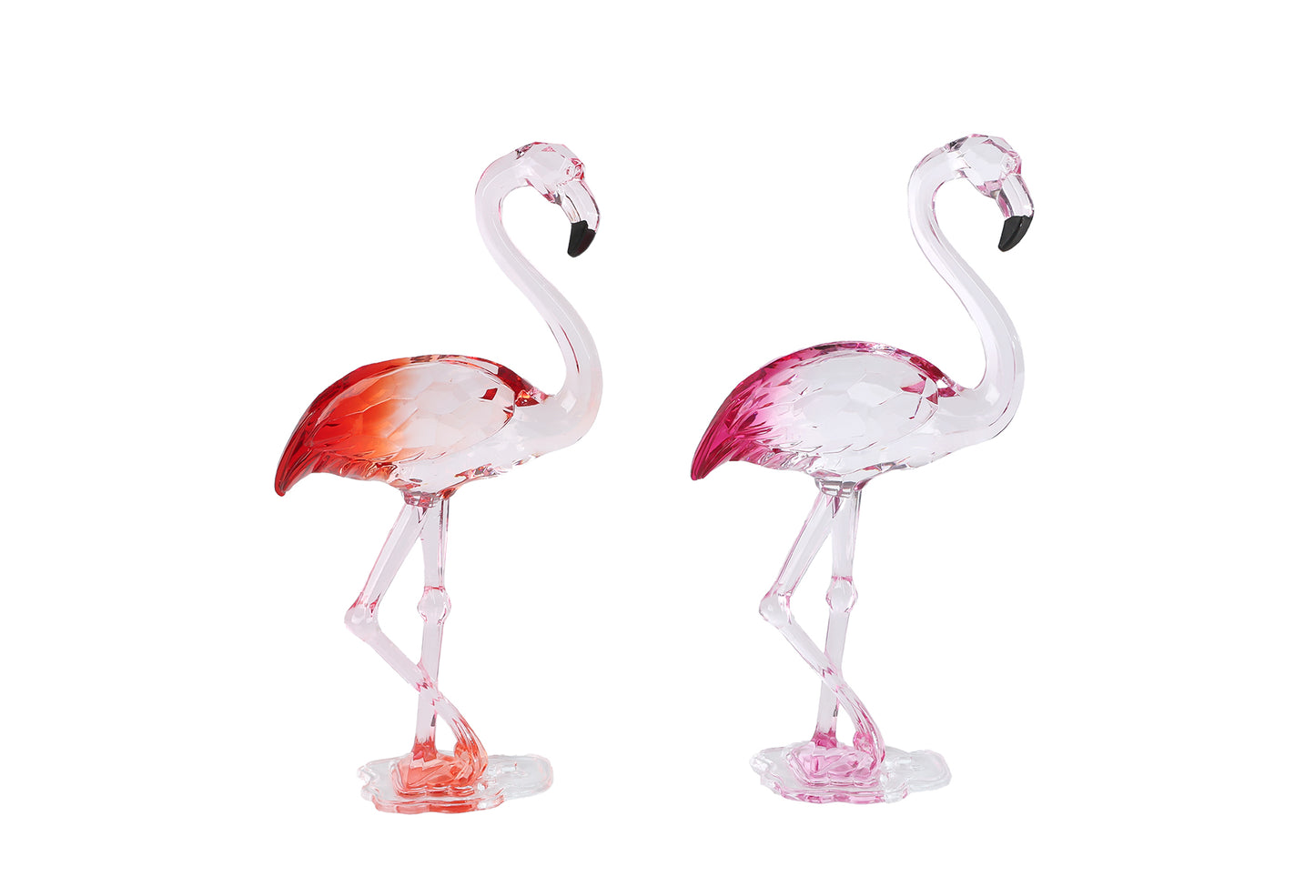 GlasArt Flamingo van Glas – Rood, Geel & Blauw