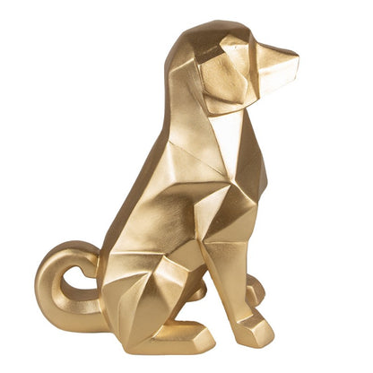 Geometrische Hundestatue Gold