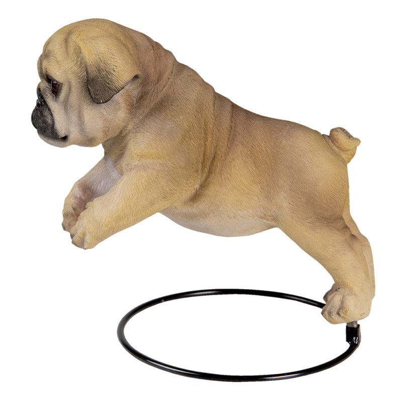 🐶 Jumping Bulldog Puppy Statue – 18x12x14 cm