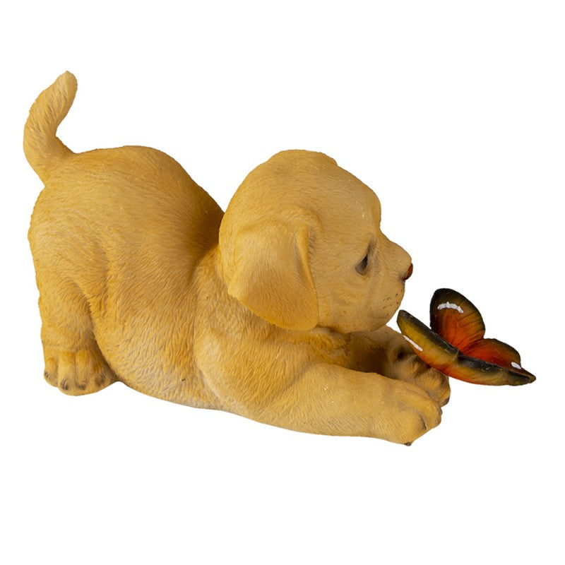Hund mit Schmetterlingsfigur – Polyresin-Dekor