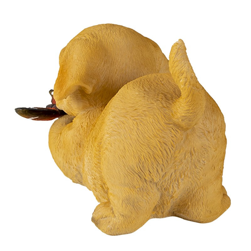 Hund mit Schmetterlingsfigur – Polyresin-Dekor