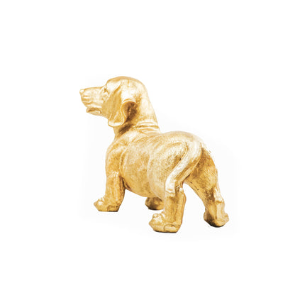 Goldene Dackelstatue – 31 × 14 × 23 cm – Verspielt &amp; Luxuriös