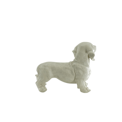 Dackel-Hundestatue Beige – Design-Dekoration (31×14×23 cm)