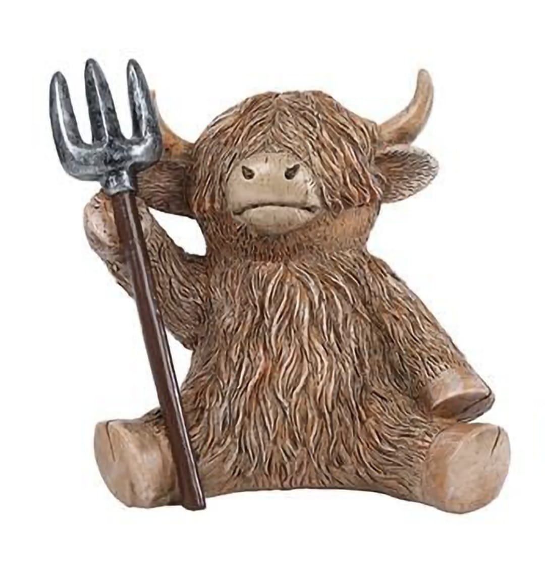 hooglander beeld met hooivork