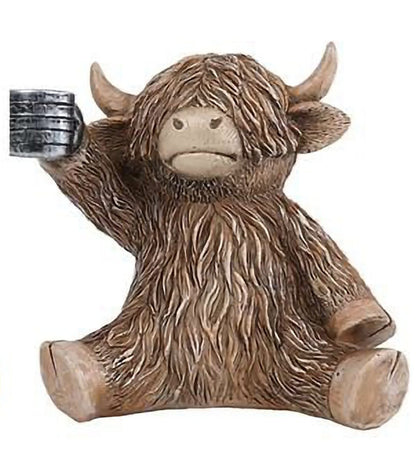 grappig hooglander beeld met mok