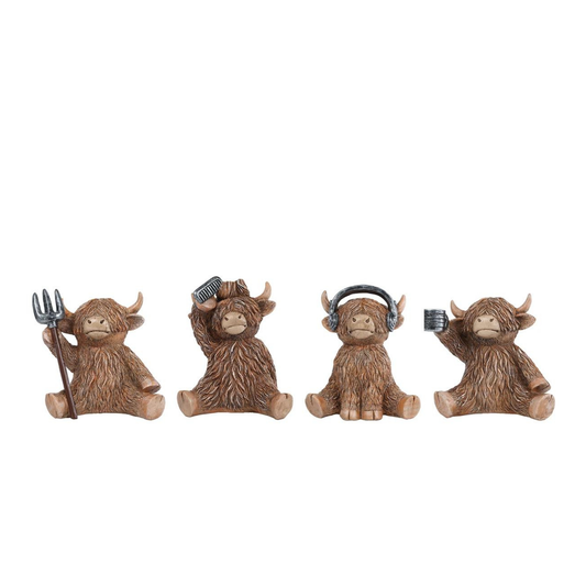 grappig hooglander beeld met accessoires decoratie