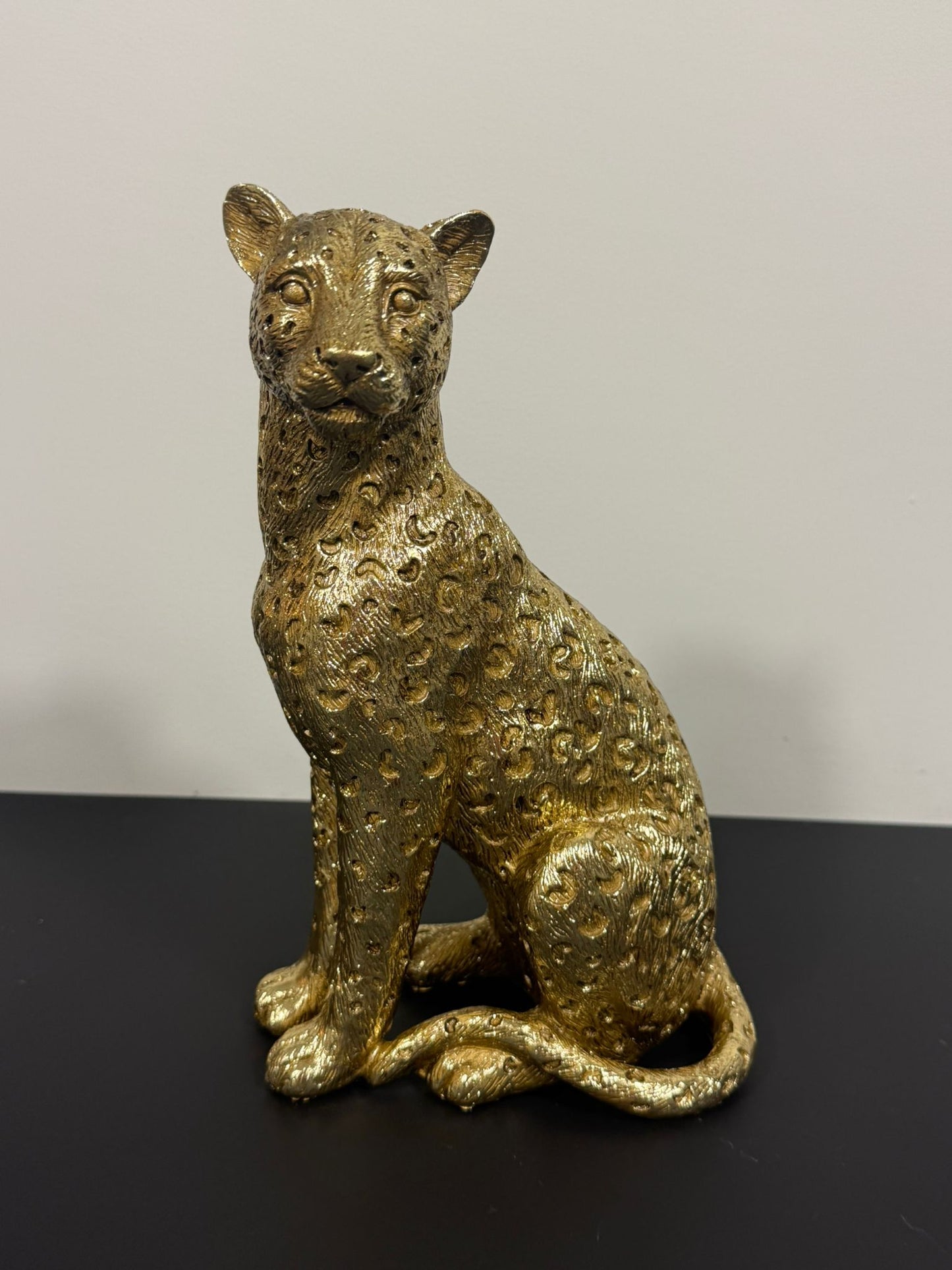 Gouden Jaguar Beeld Zittend – 26 cm