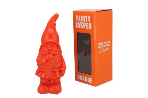 Flirty Jasper Oranje Tuinkabouter met Geluid 27 cm – WK Editie